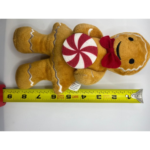 Gingerbread Man Plush with Candy Bow Tie Christmas Holiday Decor - Picture 4 of 5